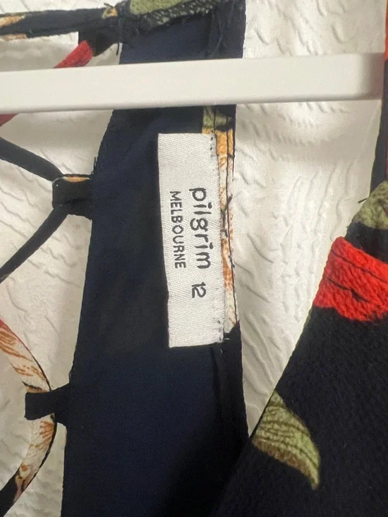 Pilgrim Navy Floral Ruffle Mini Dress - Picture 3 of 8